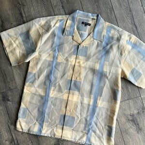 Monologue by Montique shirt short sleeve button up casual size 2XL athleisure